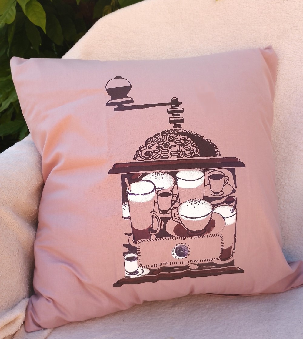 Polštářek s kávovým mlýnkem