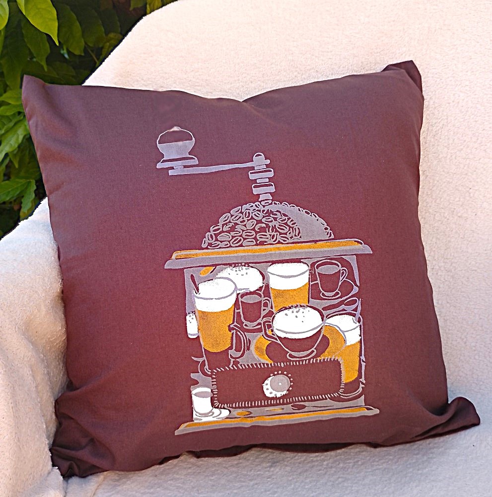 Polštářek s kávovým motivem