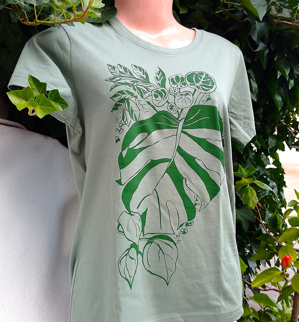 Pokojové rostliny na tričku